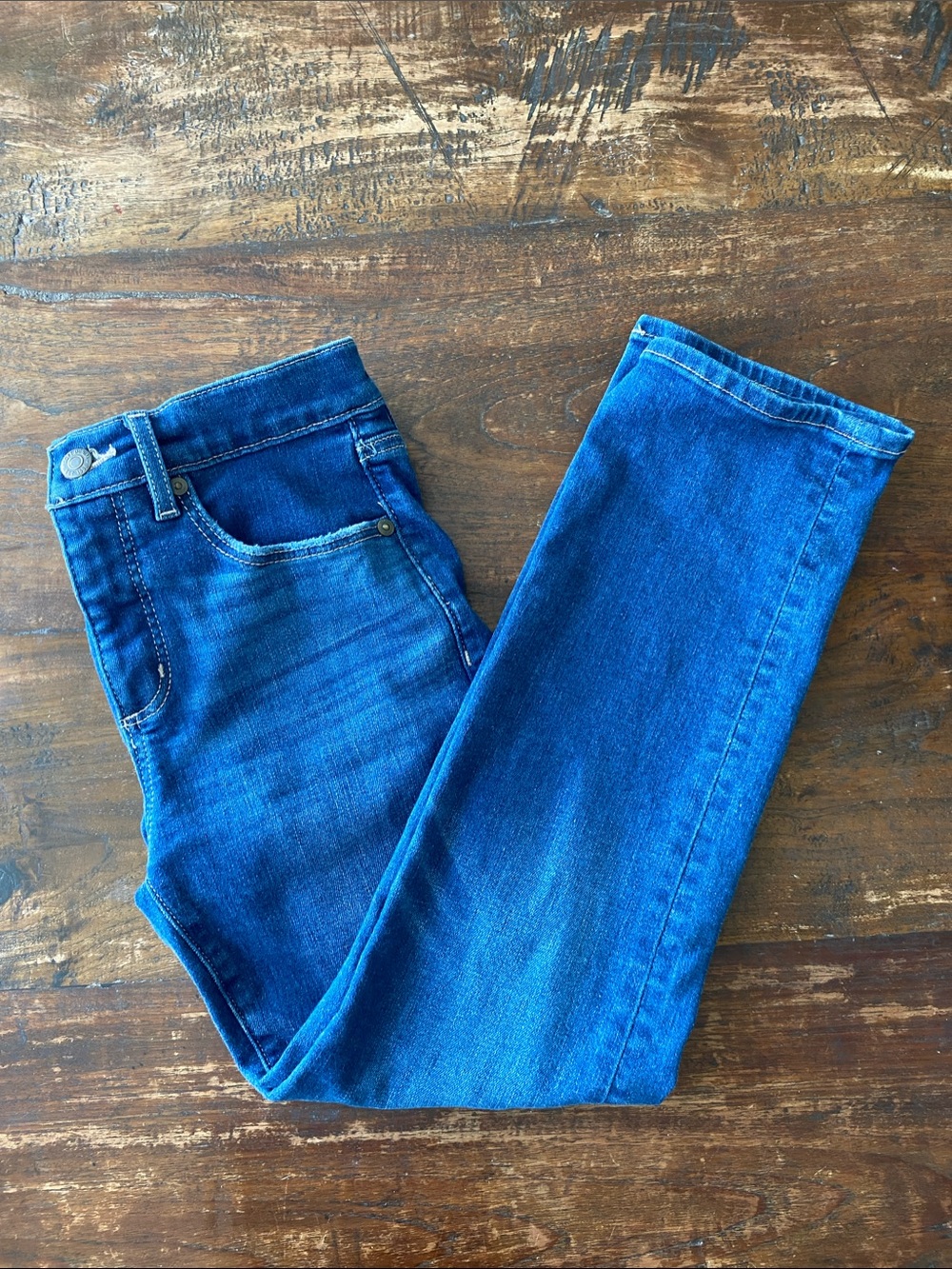 Loft Women’s Petite Mid Rise Slim Jeans Stone Washed, Size 0 / 25
